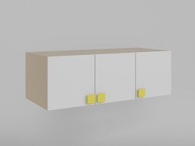 Антресоль на шкаф 3-х створчатый Клаксон без машинок (Белый/корпус Клен) в Искитиме - iskitim.katalogmebeli.com | фото