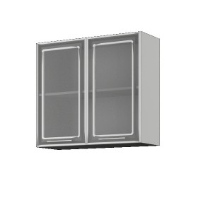 Бетон ШВС 800 Шкаф верхний с двумя дверцами со стеклом в Искитиме - iskitim.katalogmebeli.com | фото