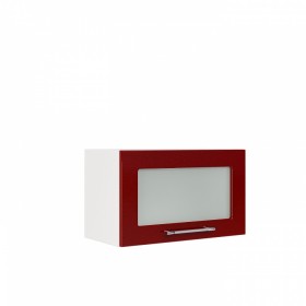 Бруклин ШВГС 600 Шкаф верхний горизонтальный со стеклом (Бетон коричневый/корпус Венге) в Искитиме - iskitim.katalogmebeli.com | фото
