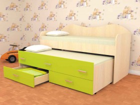 Кровать детская Нимфа двухместная 2.0 Венге/Дуб молочный в Искитиме - iskitim.katalogmebeli.com | фото 2