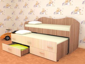 Кровать детская Нимфа двухместная 2.0 Венге/Дуб молочный в Искитиме - iskitim.katalogmebeli.com | фото 3