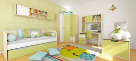 Детская комната Эппл (Зеленый/Белый/корпус Клен) в Искитиме - iskitim.katalogmebeli.com | фото 5