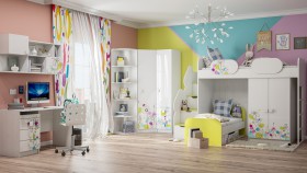 Детская комната Флер (Белый/корпус Выбеленное дерево) в Искитиме - iskitim.katalogmebeli.com | фото 3