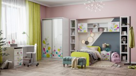 Детская комната Флер (Белый/корпус Выбеленное дерево) в Искитиме - iskitim.katalogmebeli.com | фото