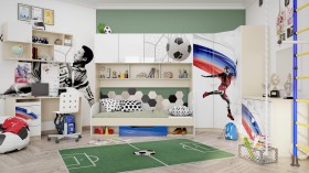 Детская комната Футбол ЧМ (Белый/Синий/корпус Клен) в Искитиме - iskitim.katalogmebeli.com | фото 2