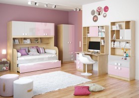 Детская комната Грэйси (Розовый/Серый/корпус Клен) в Искитиме - iskitim.katalogmebeli.com | фото 2
