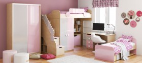 Детская комната Грэйси (Розовый/Серый/корпус Клен) в Искитиме - iskitim.katalogmebeli.com | фото 5