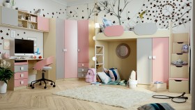 Детская комната Грэйси (Розовый/Серый/корпус Клен) в Искитиме - iskitim.katalogmebeli.com | фото 1