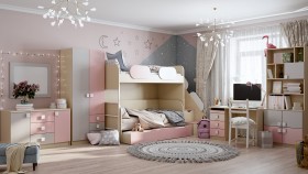 Детская комната Грэйси (Розовый/Серый/корпус Клен) в Искитиме - iskitim.katalogmebeli.com | фото 12