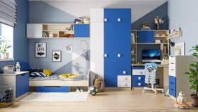 Детская комната Скай (Синий/Белый/корпус Клен) в Искитиме - iskitim.katalogmebeli.com | фото 1