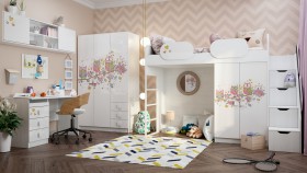 Детская комната Совушки (Белый/корпус Выбеленное дерево) в Искитиме - iskitim.katalogmebeli.com | фото 1