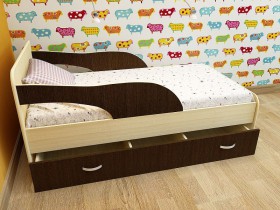 Кровать детская Максимка Млечный дуб/Венге в Искитиме - iskitim.katalogmebeli.com | фото