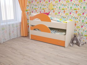Кровать детская Радуга 1600 Млечный дуб/Венге в Искитиме - iskitim.katalogmebeli.com | фото 3