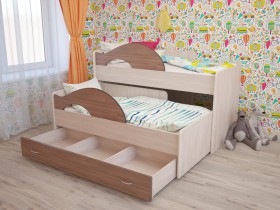 Кровать детская Радуга 1600 Млечный дуб/Венге в Искитиме - iskitim.katalogmebeli.com | фото 7