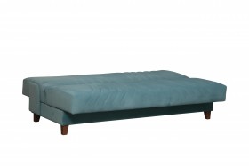 Диван-кровать "Бэлла" (велюр нео слейт/подушки микровелюр тропики) в Искитиме - iskitim.katalogmebeli.com | фото 5