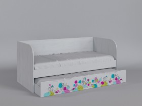Диван-кровать Флёр (Белый/корпус Выбеленное дерево) в Искитиме - iskitim.katalogmebeli.com | фото