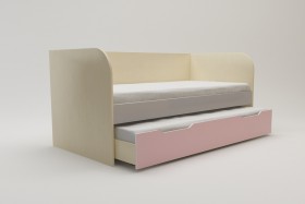 Диван-кровать Грэйси (Розовый/Серый/корпус Клен) в Искитиме - iskitim.katalogmebeli.com | фото 2