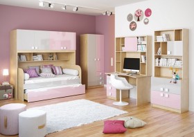 Диван-кровать Грэйси (Розовый/Серый/корпус Клен) в Искитиме - iskitim.katalogmebeli.com | фото 3