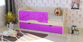 Друзья Кровать детская 2 ящика 1.6 Фиолетовый глянец в Искитиме - iskitim.katalogmebeli.com | фото