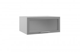 Гарда ГПГС 800 шкаф верхний горизонтальный глубокий со стеклом (Белый/корпус Серый) в Искитиме - iskitim.katalogmebeli.com | фото