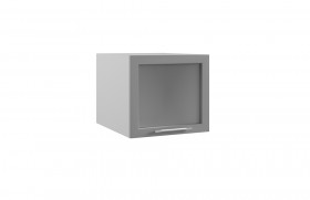 Гарда ГВПГС 500 шкаф верхний горизонтальный глубокий со стеклом высокий (Белый/корпус Серый) в Искитиме - iskitim.katalogmebeli.com | фото