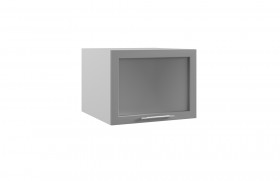 Гарда ГВПГС 600 шкаф верхний горизонтальный глубокий со стеклом высокий (Белый/корпус Серый) в Искитиме - iskitim.katalogmebeli.com | фото