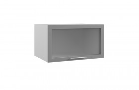 Гарда ГВПГС 800 шкаф верхний горизонтальный глубокий со стеклом высокий (Белый/корпус Серый) в Искитиме - iskitim.katalogmebeli.com | фото