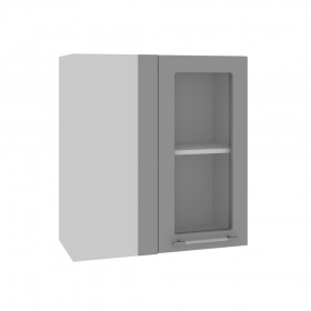 Гарда ПУС 650 шкаф верхний угловой со стеклом (Белый/корпус Серый) в Искитиме - iskitim.katalogmebeli.com | фото