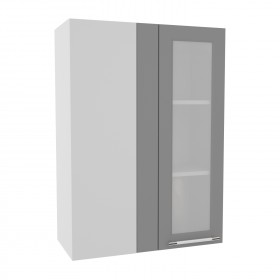Гарда ВПУС 650 шкаф верхний угловой со стеклом высокий (Белый/корпус Серый) в Искитиме - iskitim.katalogmebeli.com | фото