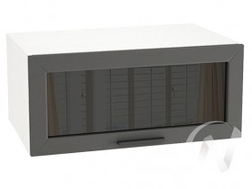 Шкаф верхний Глетчер ШВГС 810 (Маренго силк/белый/горизонт/стекло) в Искитиме - iskitim.katalogmebeli.com | фото