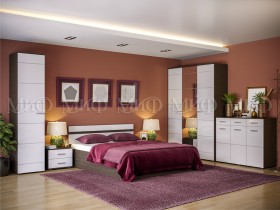 Спальня Нэнси (Венге/Белый глянец) в Искитиме - iskitim.katalogmebeli.com | фото