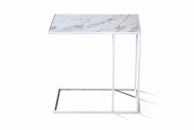Журнальный столик Stone 01 (Круглый) Металл/Керамика 250 Белый в Искитиме - iskitim.katalogmebeli.com | фото 2