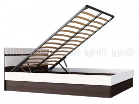 Ким кровать с подъемным механизмом 1,4 (Венге/белый глянец) в Искитиме - iskitim.katalogmebeli.com | фото 2