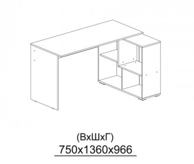 Компьютерный стол угловой СКМУ-3 дуб сонома/белый в Искитиме - iskitim.katalogmebeli.com | фото 3
