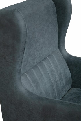 Кресло для отдыха "ЕвроМагнат" (замша дельта серо - синий)/осн. в Искитиме - iskitim.katalogmebeli.com | фото 3