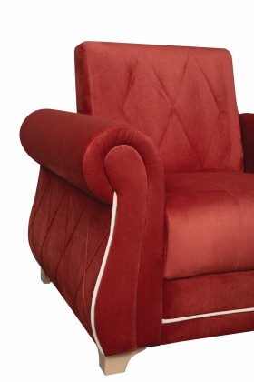Кресло для отдыха "Порто" (микровелюр Гавайи бордо / микровельвет крем)/осн. в Искитиме - iskitim.katalogmebeli.com | фото 6