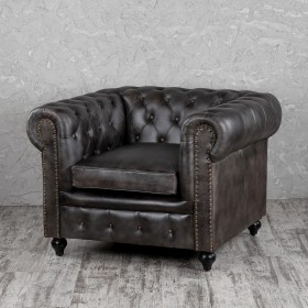 Кресло кожаное Лофт Честер (акация) в Искитиме - iskitim.katalogmebeli.com | фото