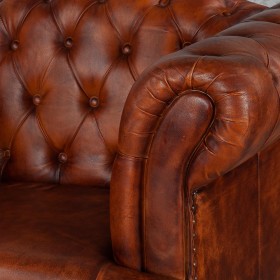 Кресло кожаное Лофт Честер-Нью (Коричневый, Рыжий) в Искитиме - iskitim.katalogmebeli.com | фото 4