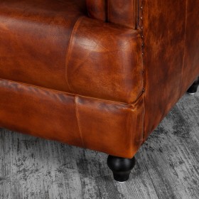 Кресло кожаное Лофт Честер-Нью (Коричневый, Рыжий) в Искитиме - iskitim.katalogmebeli.com | фото 8