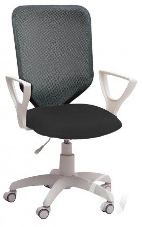 Кресло компьютерное Элегия S (белый/ткань сетка темно-серая) в Искитиме - iskitim.katalogmebeli.com | фото 1