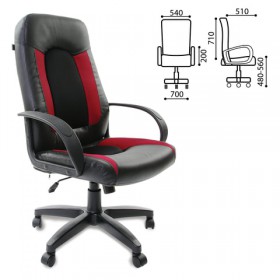 Кресло офисное BRABIX Strike EX-525 (черно-красный) в Искитиме - iskitim.katalogmebeli.com | фото 1