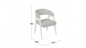 Кресло «Техас 1» (Белый матовый/Шенилл Estetica Moonstone №221) в Искитиме - iskitim.katalogmebeli.com | фото 2