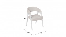 Кресло «Техас 1» (Белый матовый/Шенилл Estetica Vanille №220) в Искитиме - iskitim.katalogmebeli.com | фото 2