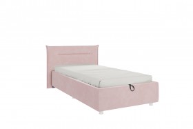 Кровать 0.9 Альба (Нежно-розовый велюр/под-мех) в Искитиме - iskitim.katalogmebeli.com | фото 1