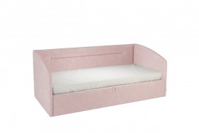 Кровать 0.9 Альба Софа (Нежно-розовый велюр) в Искитиме - iskitim.katalogmebeli.com | фото 1