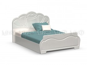 Кровать 1,4м Гармония (Белый/Белый глянец) в Искитиме - iskitim.katalogmebeli.com | фото 1