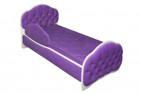 Кровать 160 Гармония 32 Фиолетовый (мягкий бортик) в Искитиме - iskitim.katalogmebeli.com | фото