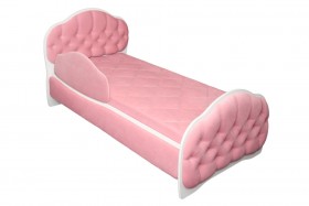 Кровать 160 Гармония 36 Светло-розовый (мягкий бортик) в Искитиме - iskitim.katalogmebeli.com | фото