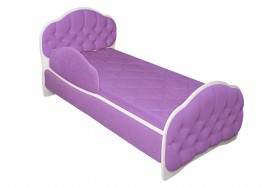 Кровать 160 Гармония 67 Светло-фиолетовый (мягкий бортик) в Искитиме - iskitim.katalogmebeli.com | фото