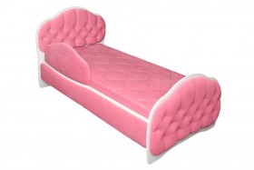 Кровать 160 Гармония 89 Розовый (мягкий бортик) в Искитиме - iskitim.katalogmebeli.com | фото 1